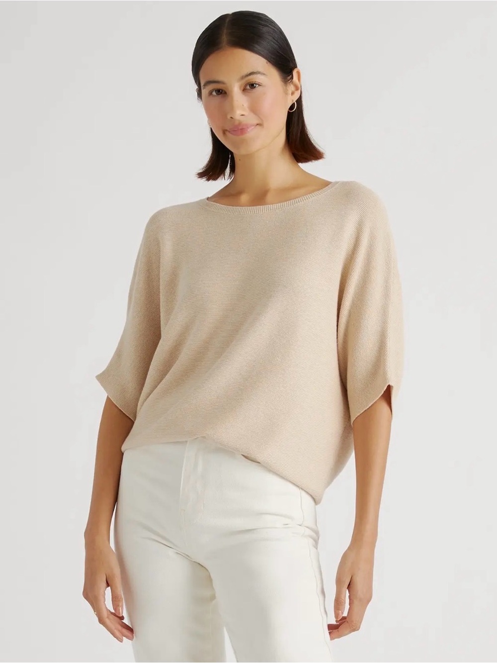 Lightweight Cotton Cashmere Link-Stitch Quince Cream Ivory Oatmeal Fall Sweater